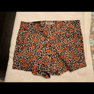 NWT Banana republic floral leopard shorts, sz 8
